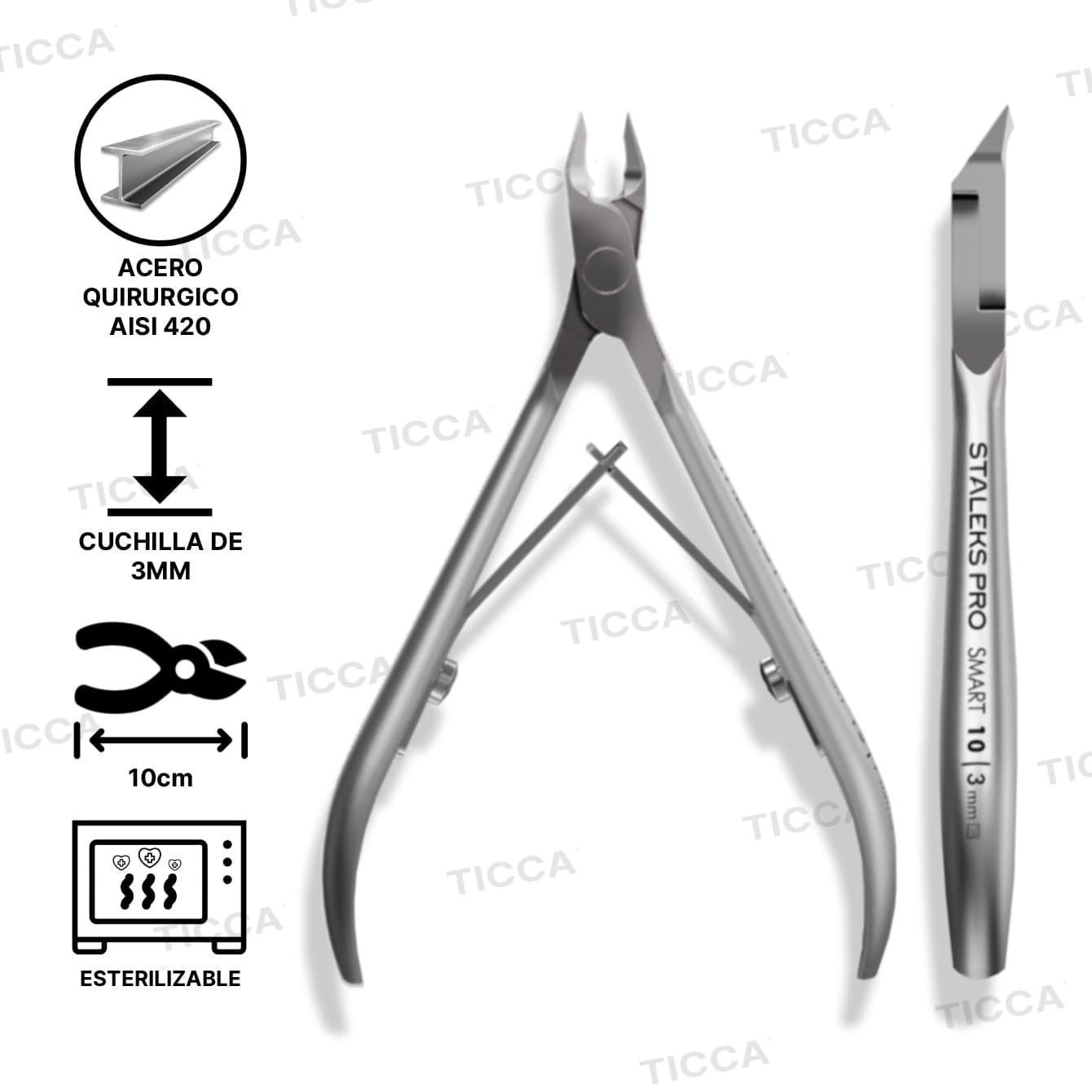 ALICATES DE CUTICULAS PROFESIONAL SMART 10 3mm | STALEKS - Imagen 1