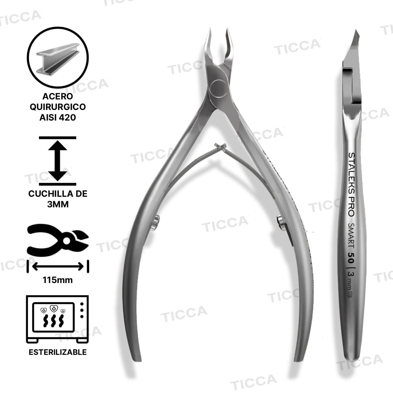 ALICATES DE CUTICULAS PROFESIONAL SMART 50 3mm | STALEKS - Imagen 1