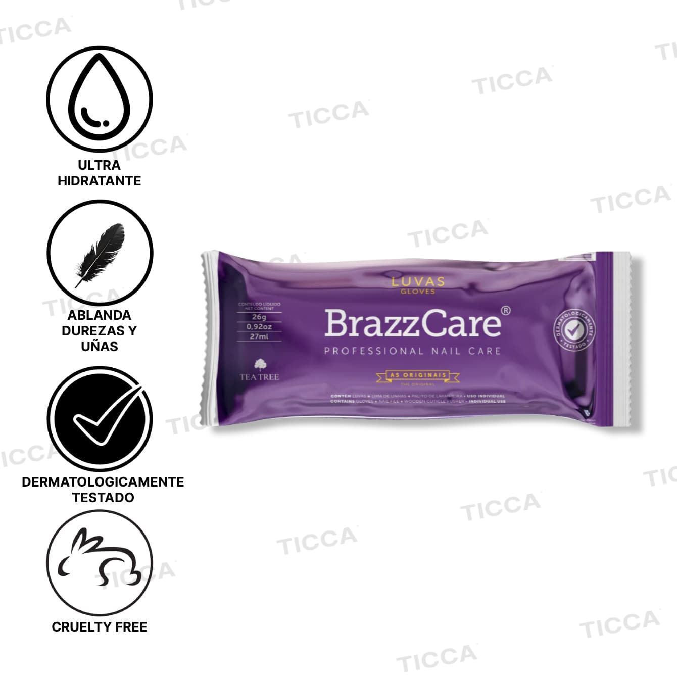 KIT DE MANICURA GUANTES CON CREMA+LIMA+PALITO | BRAZZCARE - Imagen 1