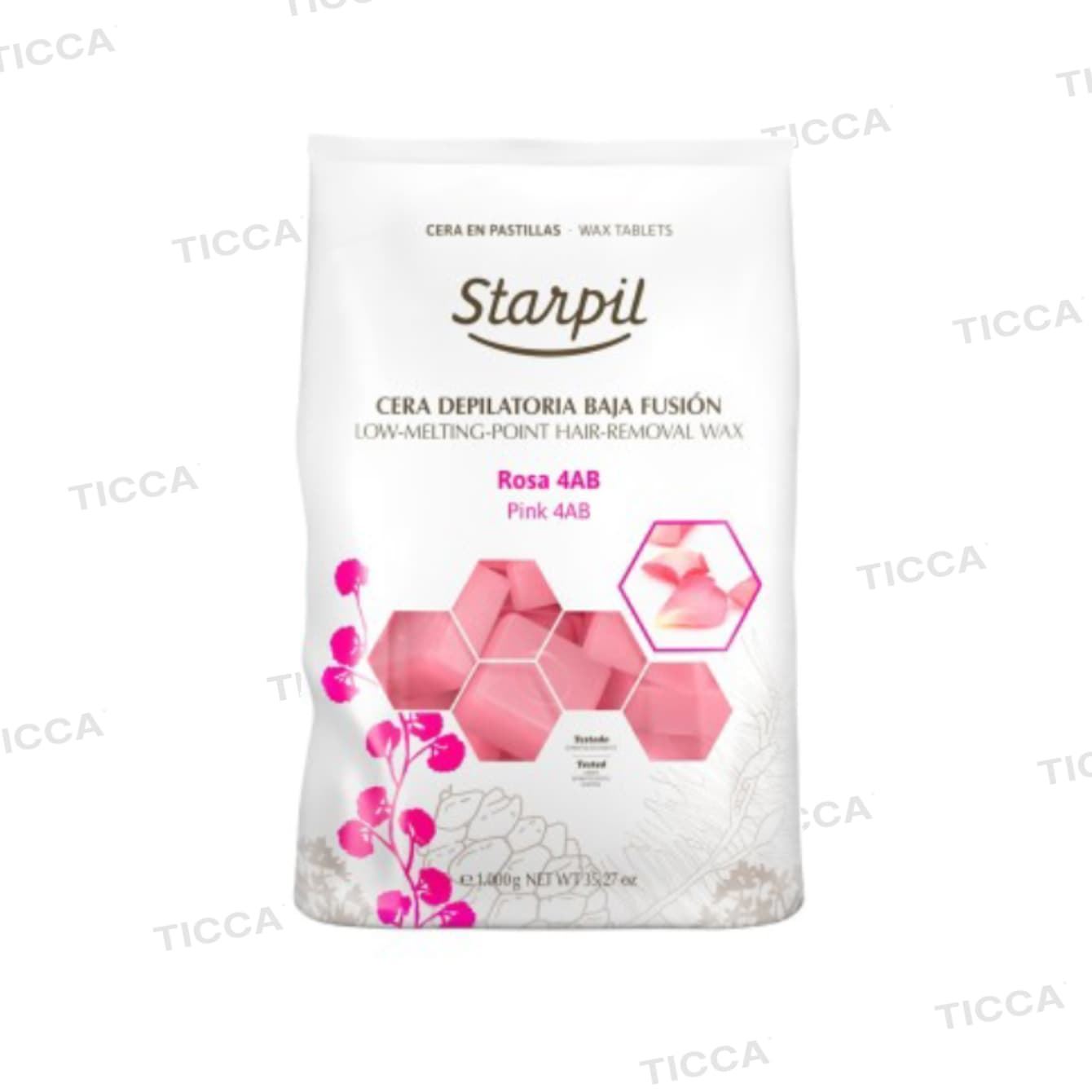 CERA DEPILATORIA ROSA DE BAJA FUSION EN PASTILLAS 4AB 1Kg - Imagen 2