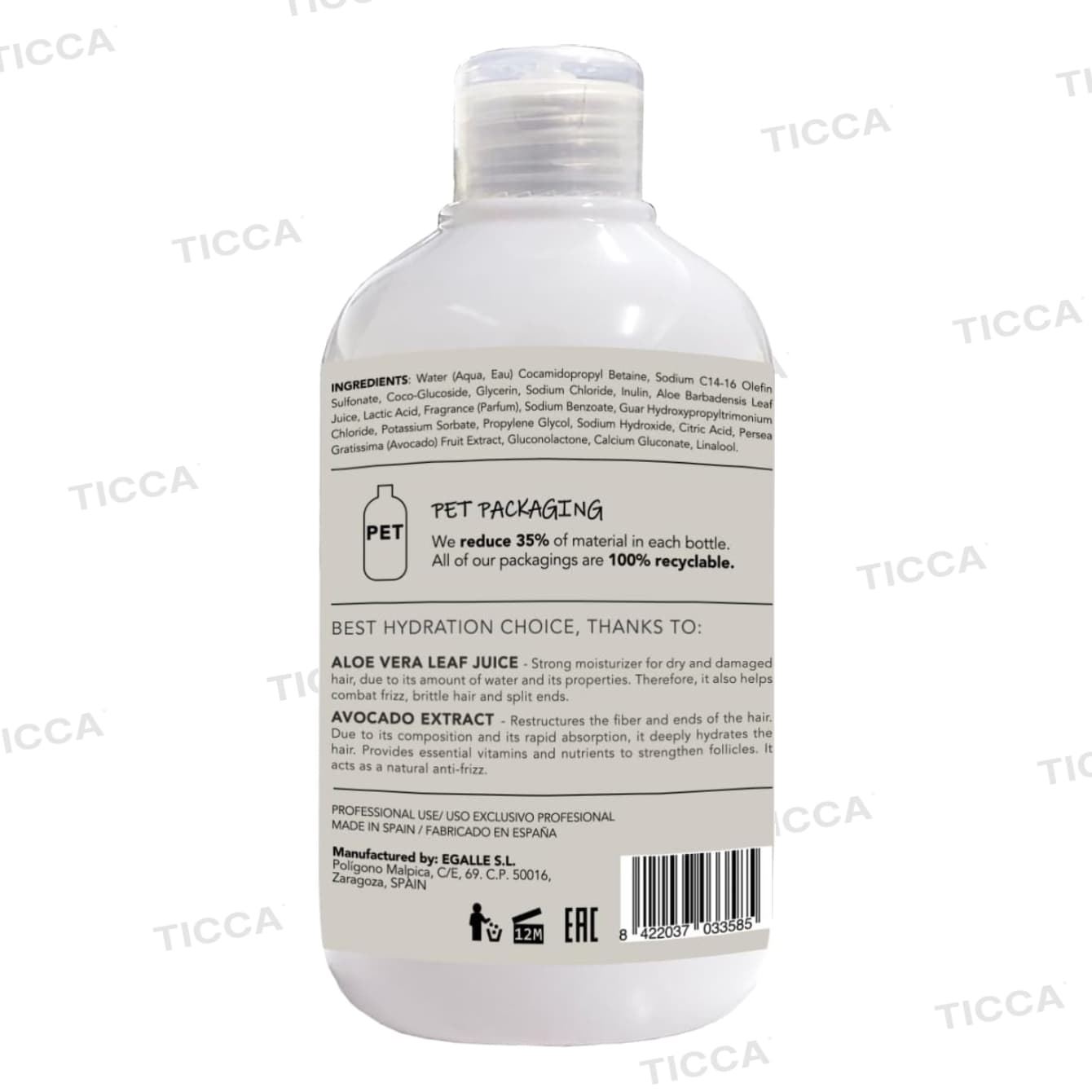 CHAMPU HIDRATANTE Y ANTICRESPO "NATURAL HIDRATION" 450ml - Imagen 3